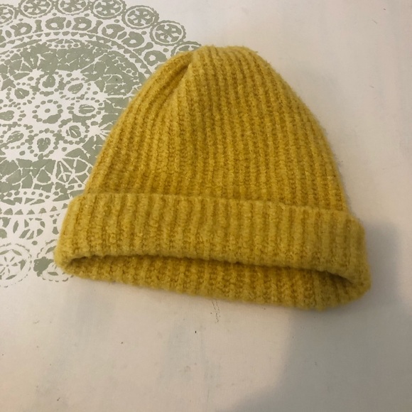 Free People Mustard yellow cozy slouch beanie